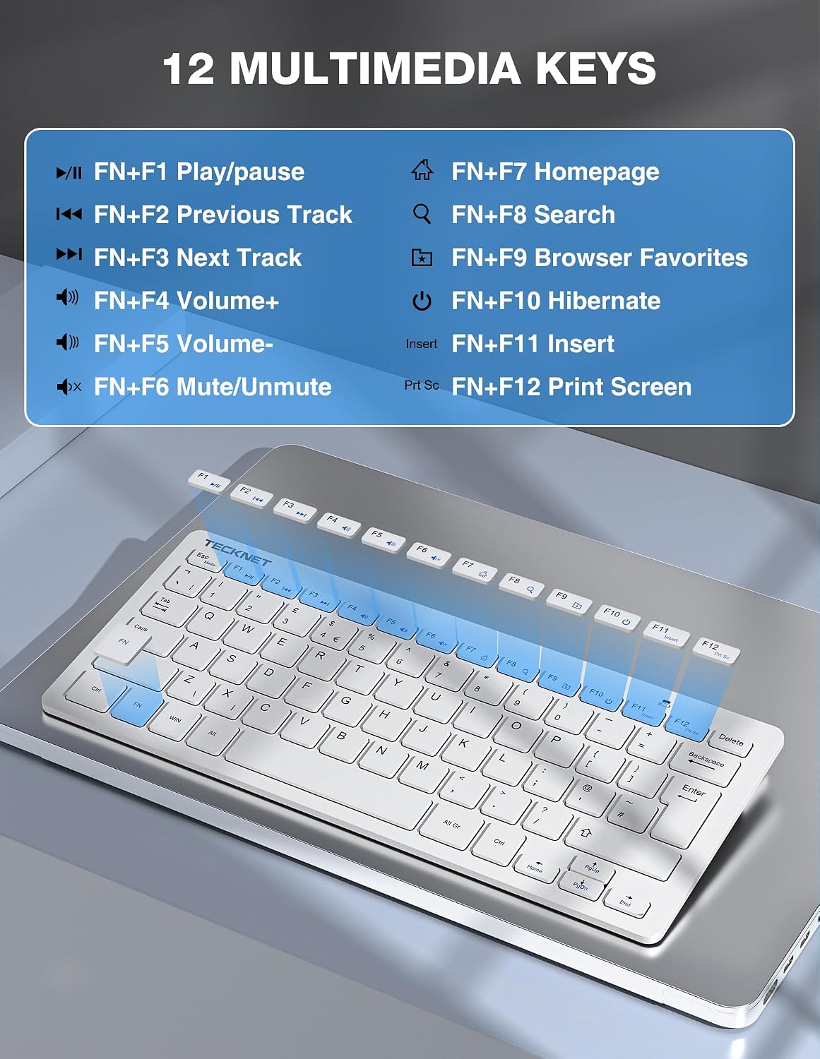 Thumbnail 3 de TECKNET mini wireless keyboard 2.4G set