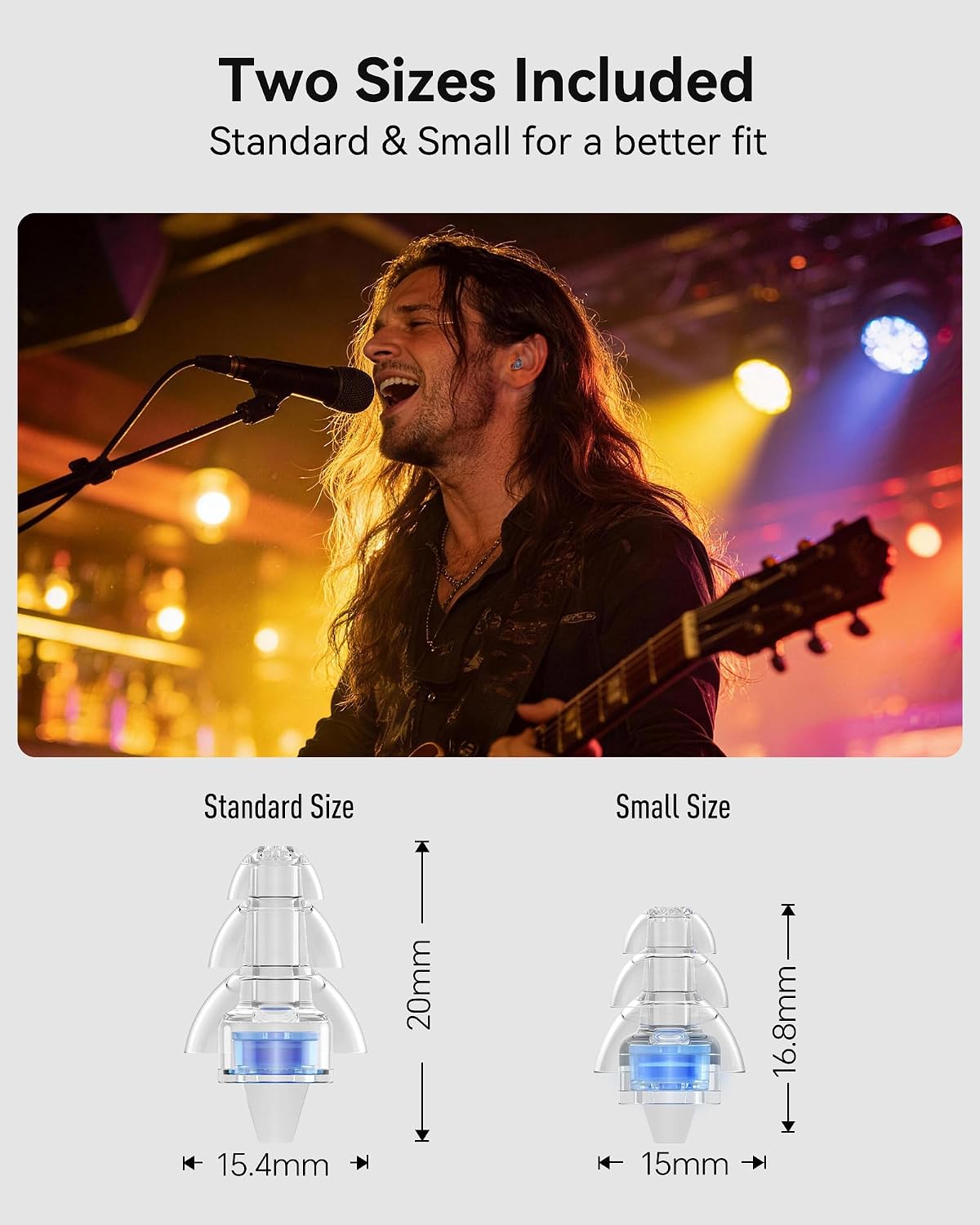 Detalle de Eargrace High Fidelity Concert Ear Plugs – 2 Pairs with Aluminium Carry Case (NRR 23dB)