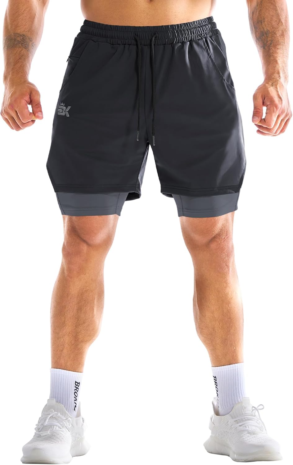 Thumbnail 6 de BROKIG Men's Liner Gym Shorts – Lightweight with Zip Pocket