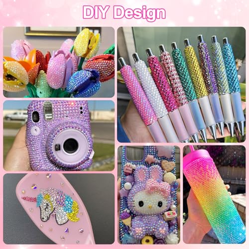 Thumbnail 6 de CANVALITE 48000pcs Nail Art Rhinestones Kit (3mm, 48 Colours) with Tweezers, Pen & Spoon