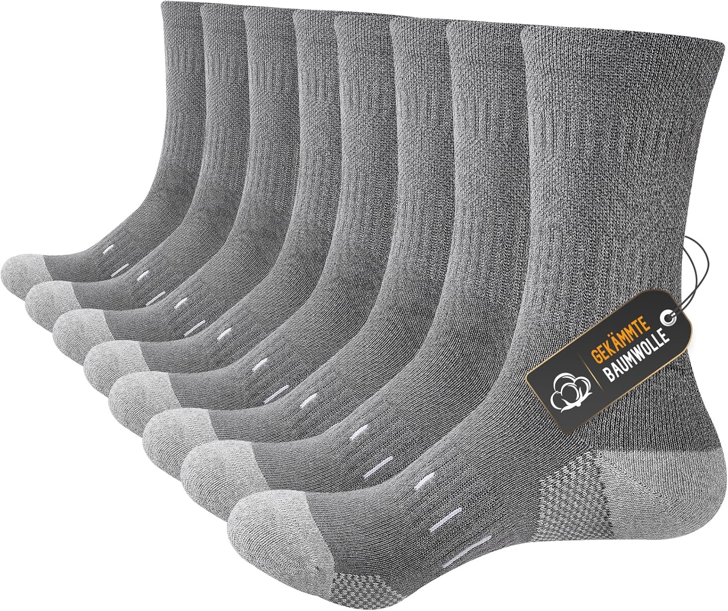 Detalle de Niorasen Socken Herren – Baumwolle mit verstärkter Ferse und Nahtlose Zehen, 4er Pack