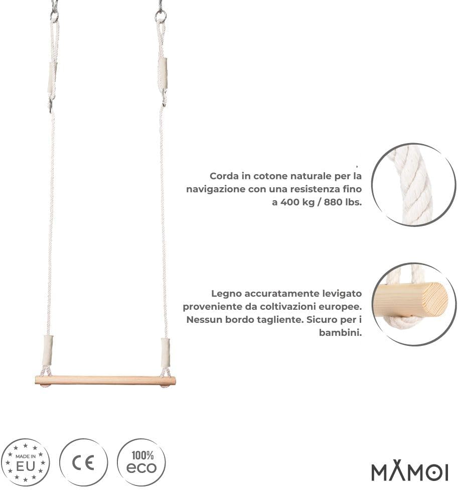 Detalle de MAMOI® Altalena a trapezio in legno 50 kg