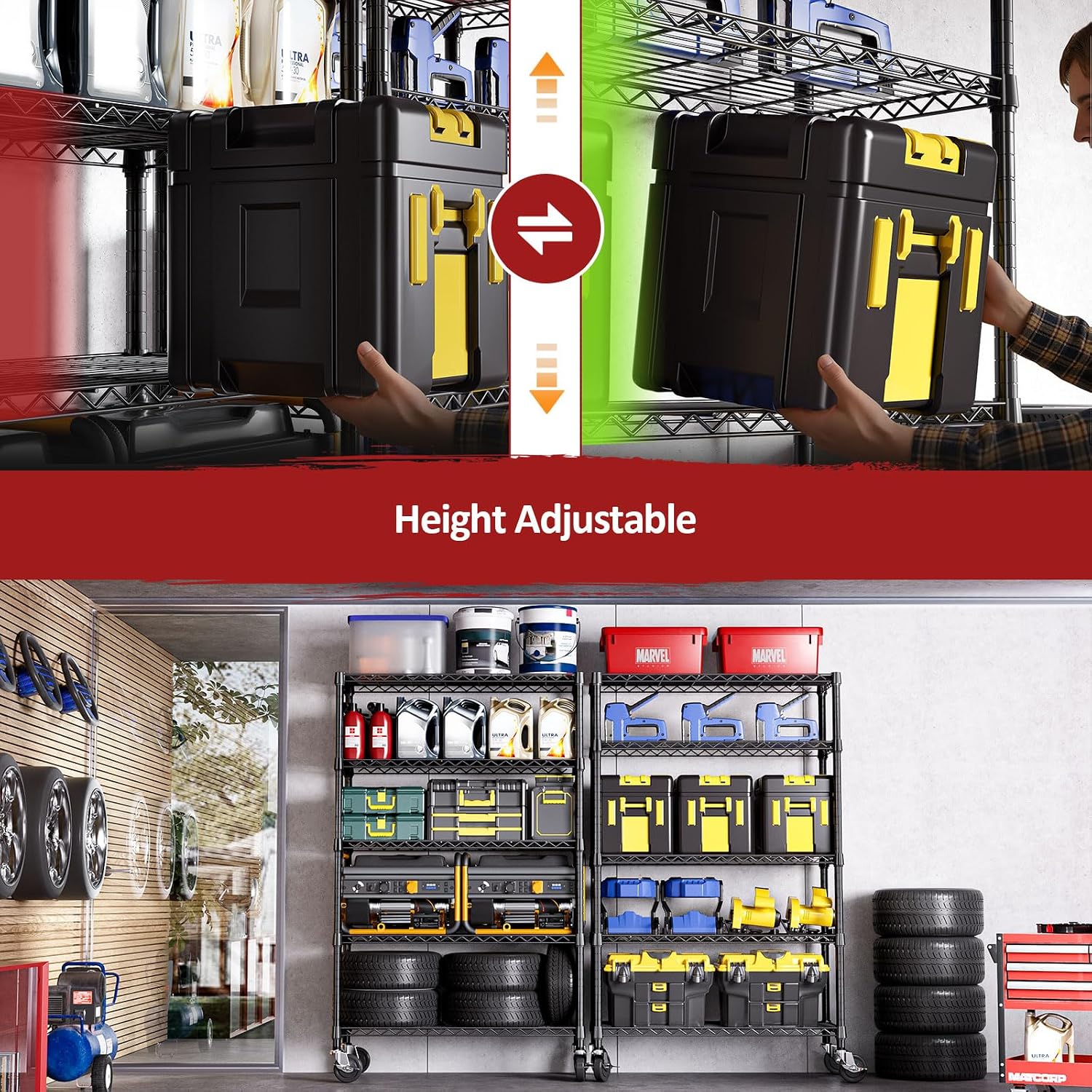 Thumbnail 5 de IZEUK A45120180FKW504 5-Tier Steel Wire Shelving Unit with Adjustable Shelves