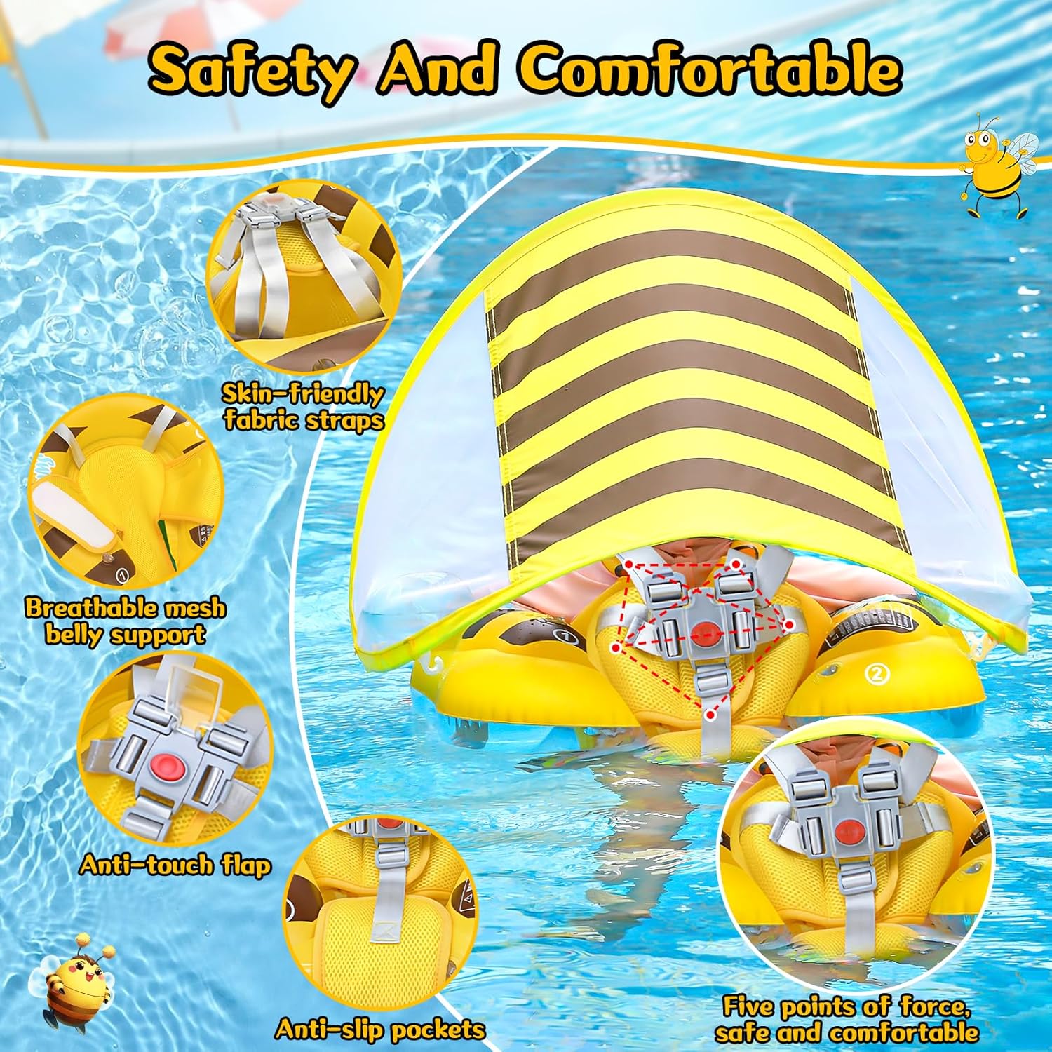 Thumbnail 2 de Salvagente Neonato YOOHBERRYS con Parasole SPF 50+ | Ciambella galleggiante 6–24 mesi