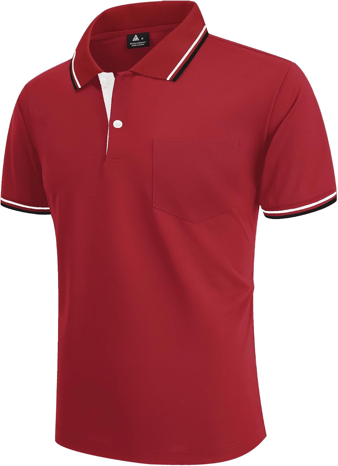 Detalle de zitysport Herren-Poloshirt Kurzarm mit Brusttasche – atmungsaktives Golf Polo für Sommer & Sport