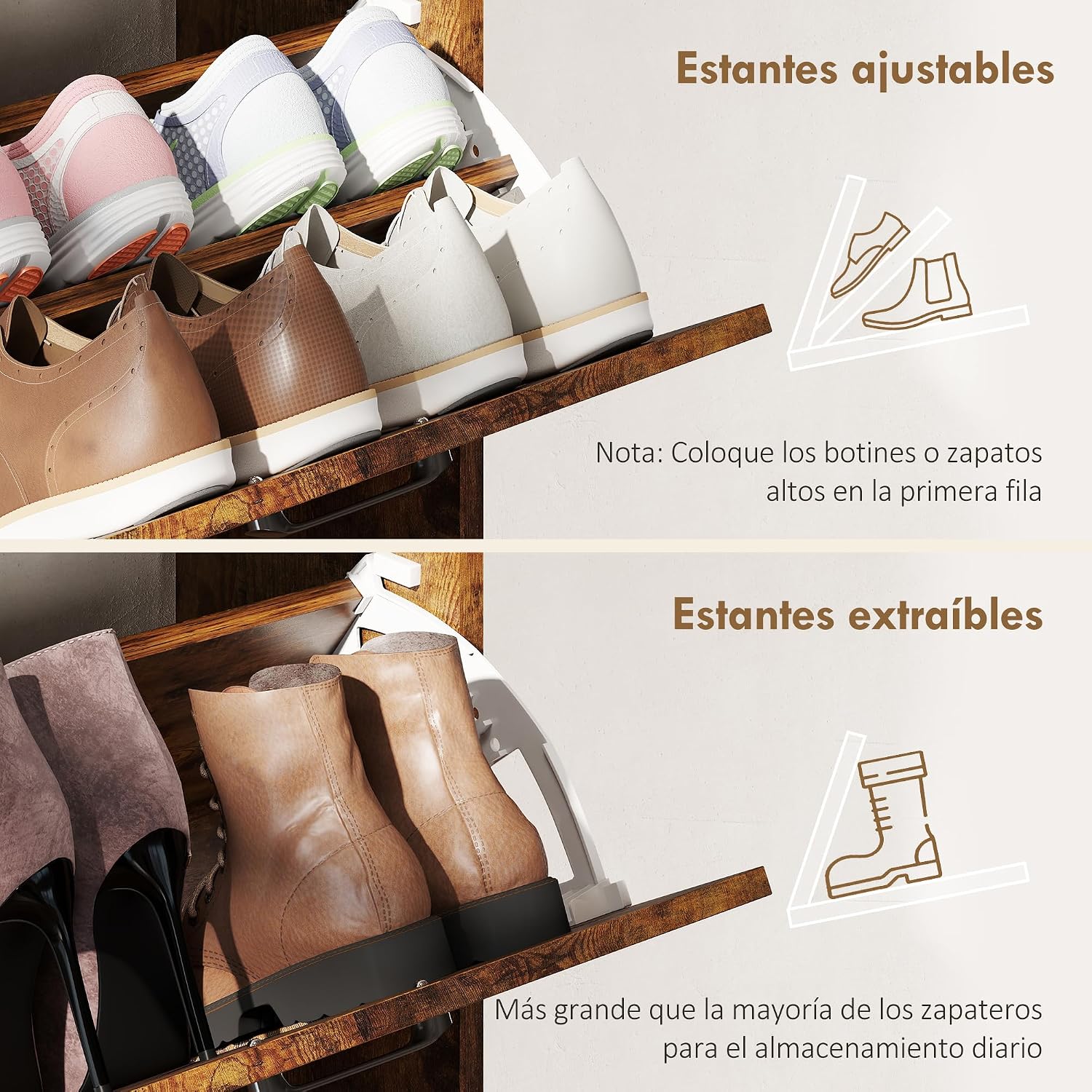 Thumbnail 4 de HOMCOM Zapatero estrecho 4 puertas 24 pares