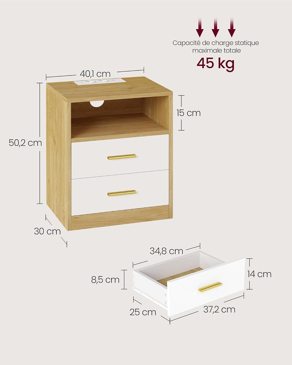 Thumbnail 2 de VASAGLE Custos Collection 2 tables de chevet