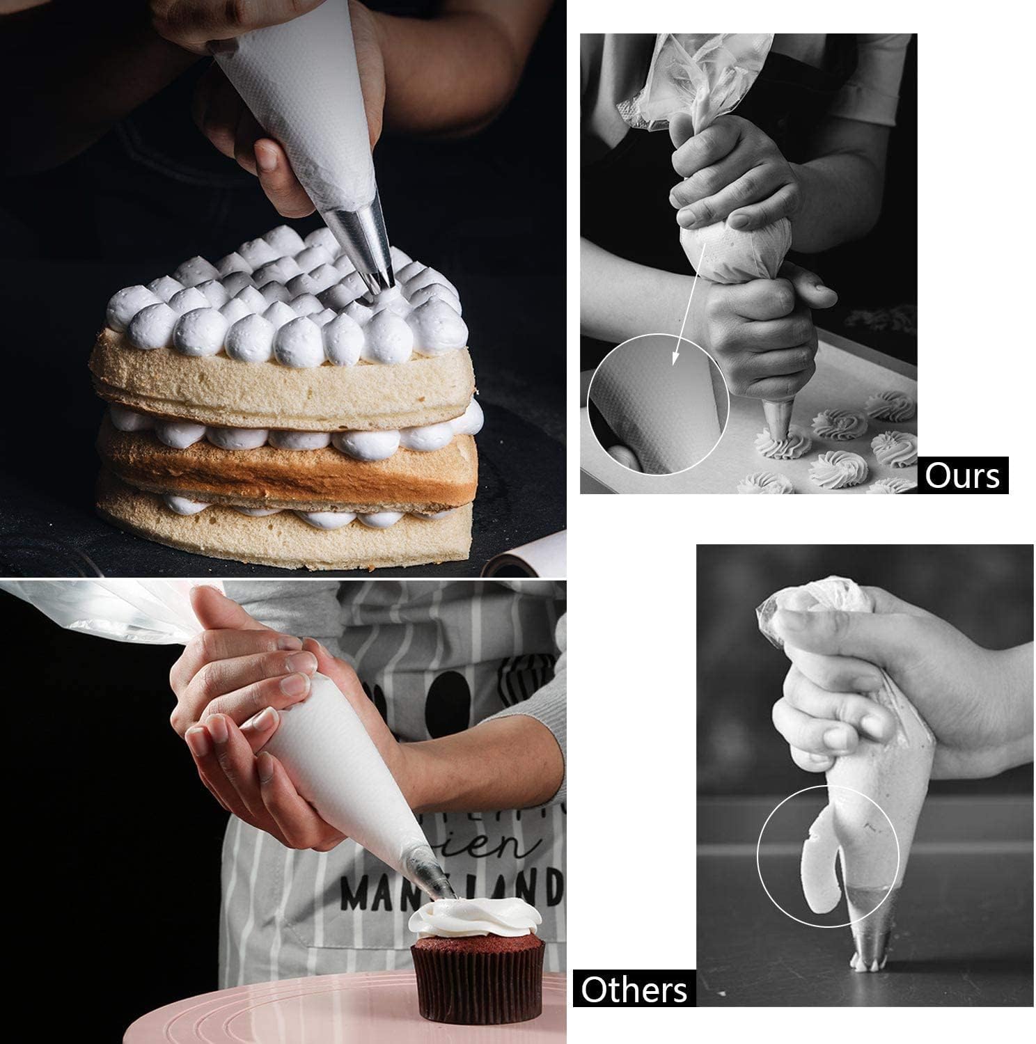 Thumbnail 3 de LoveBB 400 Disposable Piping Bags (12-inch) Anti-Burst Tipless Icing Bags for Cake, Cookies & Cupcakes