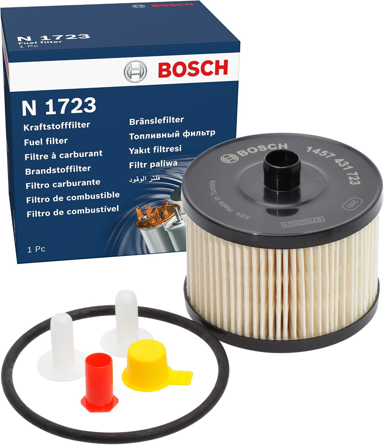 Detalle de Bosch N1723 Filtro Diesel per auto: separa acqua e particelle per proteggere l’impianto