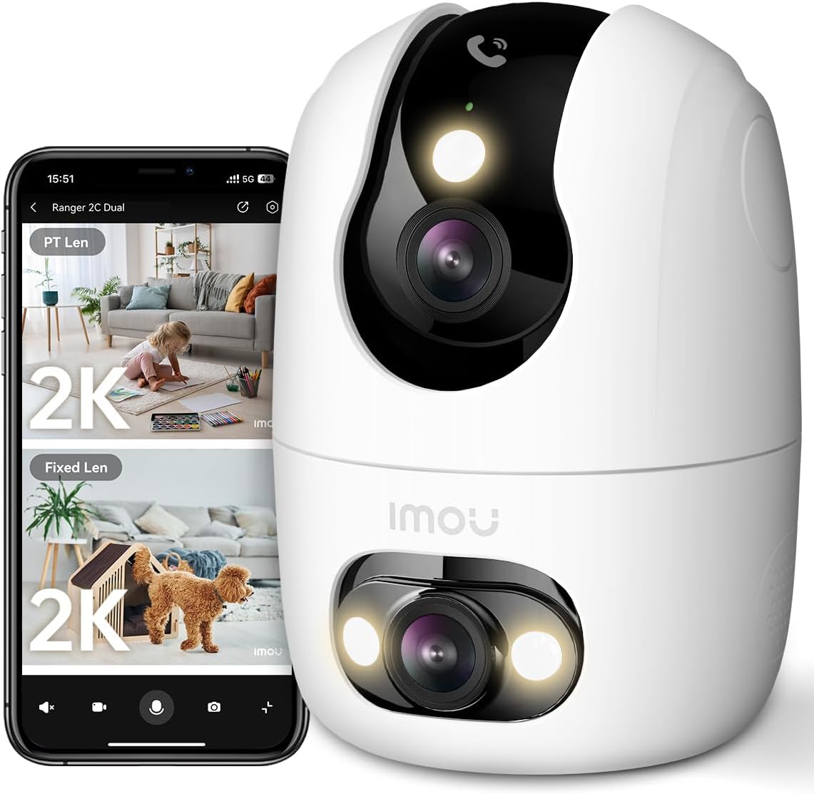 Detalle de Imou Überwachungskamera Innen 2K Dual-Objektiv