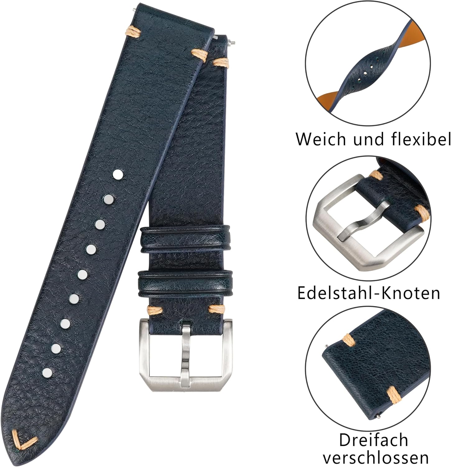 Thumbnail 6 de Gomvadr Quick Release Lederarmband 16–24 mm