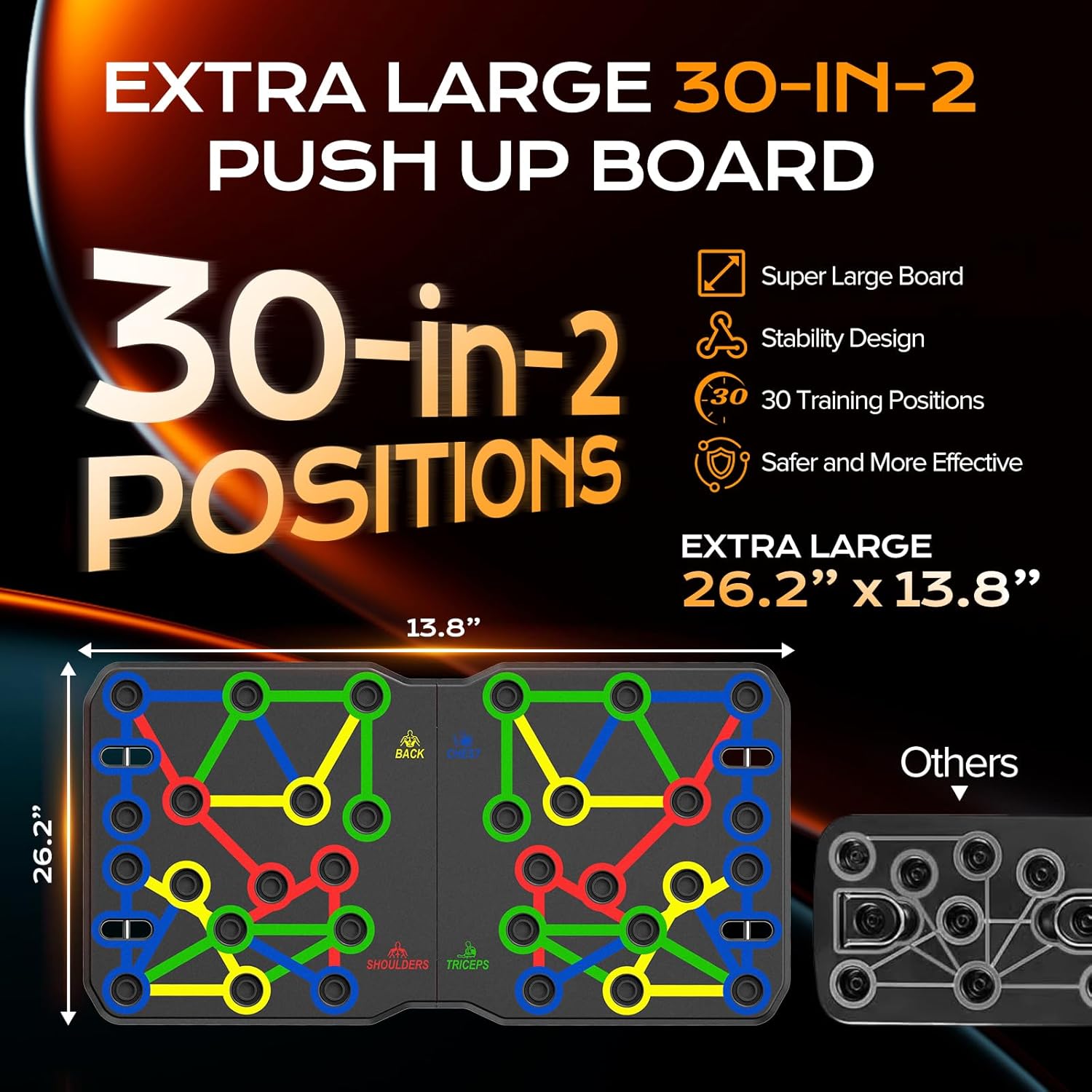 Detalle 2 de AERLANG Push Up Board: Foldable 20-in-1 Home Gym for Upper Body Strength