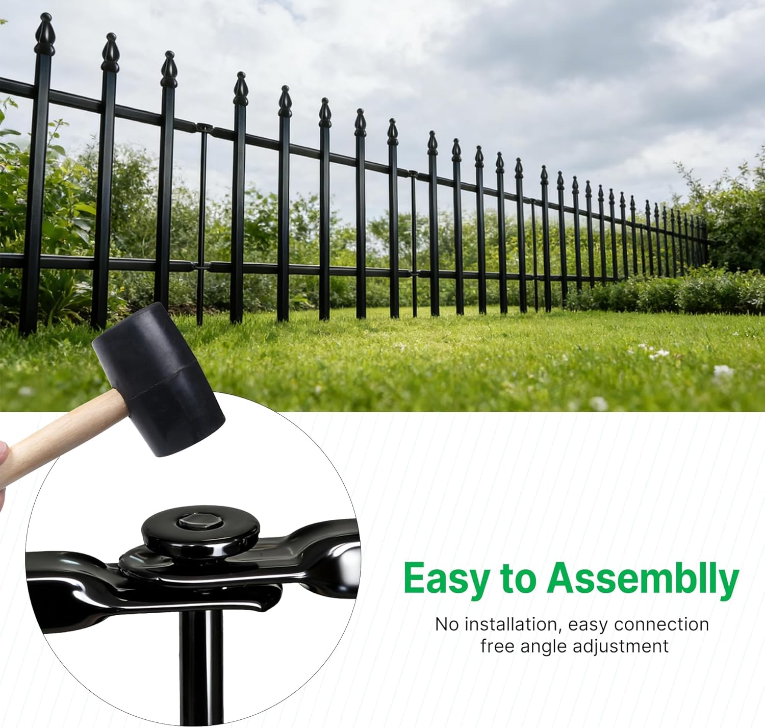 Thumbnail 2 de Thealyn Metal Decorative Garden Fence 40cm Wide x 30cm High (5 Panels, Total Length 2m)