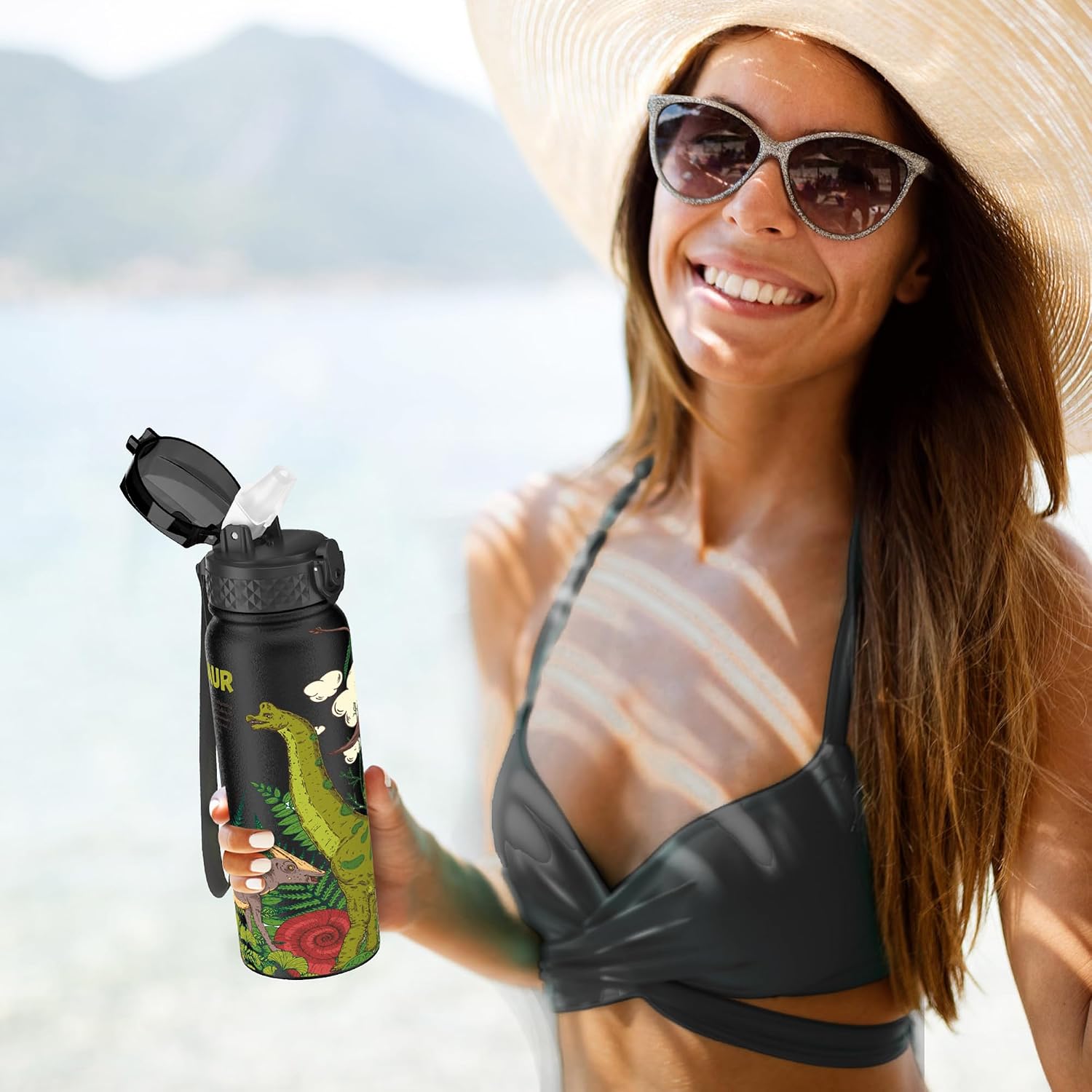 Detalle 2 de GOPPUS water bottle 600ml insulated straw