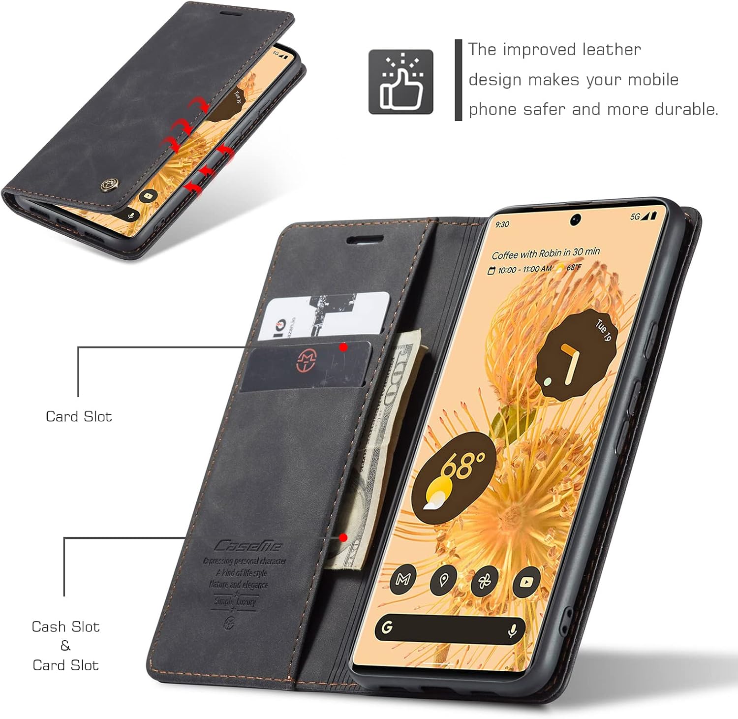 Thumbnail 1 de Google Pixel 6 Pro leather wallet case