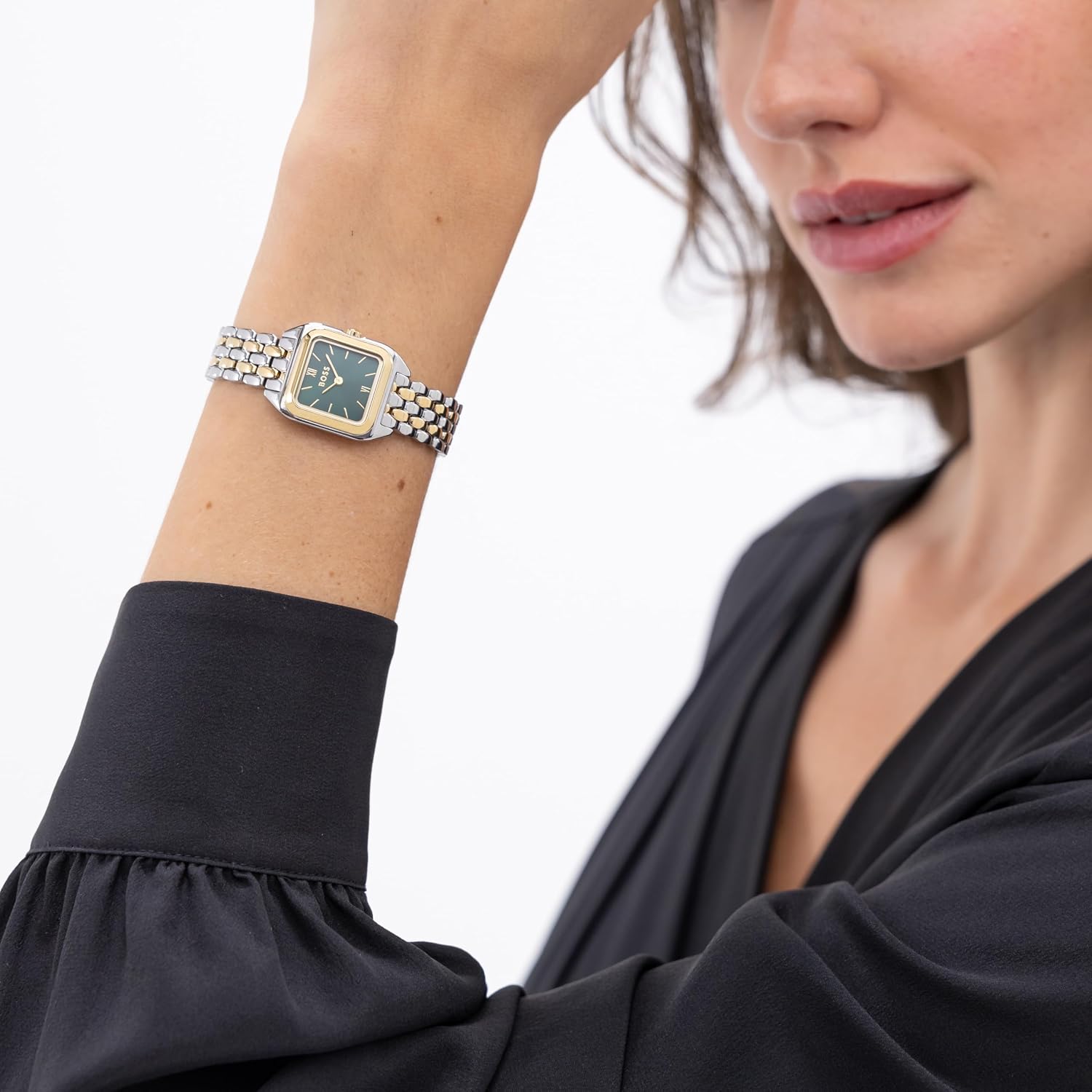 Detalle 2 de BOSS Mae Petite Two Hand Quartz Watch for Women with Two-Tone Stainless Steel Bracelet