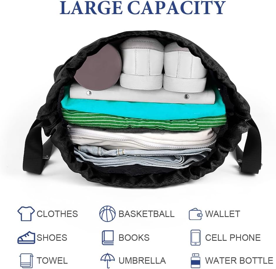 Thumbnail 6 de Flintronic Sac à Cordon de Sport Étanche et Pliable avec Compartiment à Chaussures – 20 L