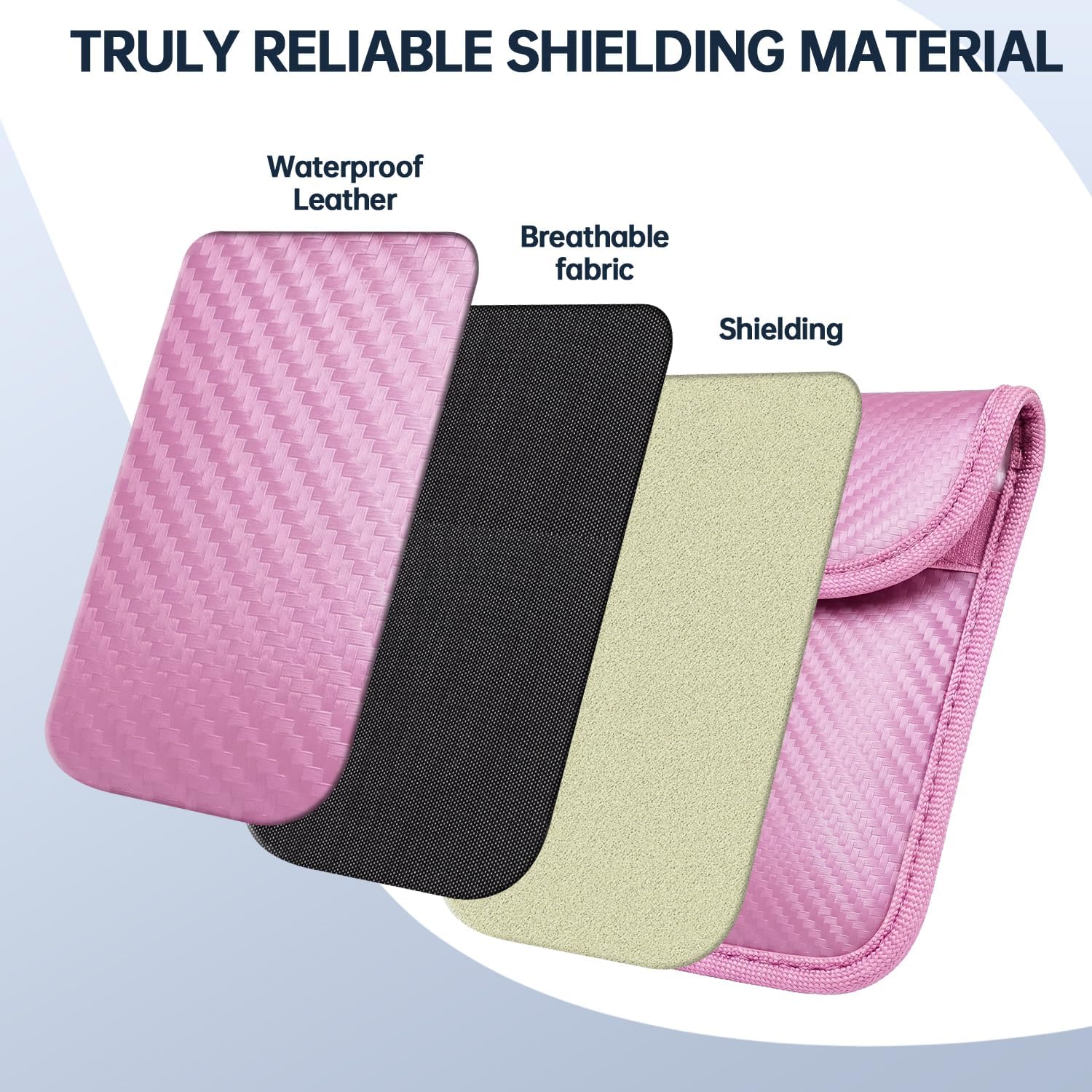Thumbnail 5 de caslord Faraday Pouch for Car Keys, Pack of 2 (Deep Pink) with 4 Key Rings
