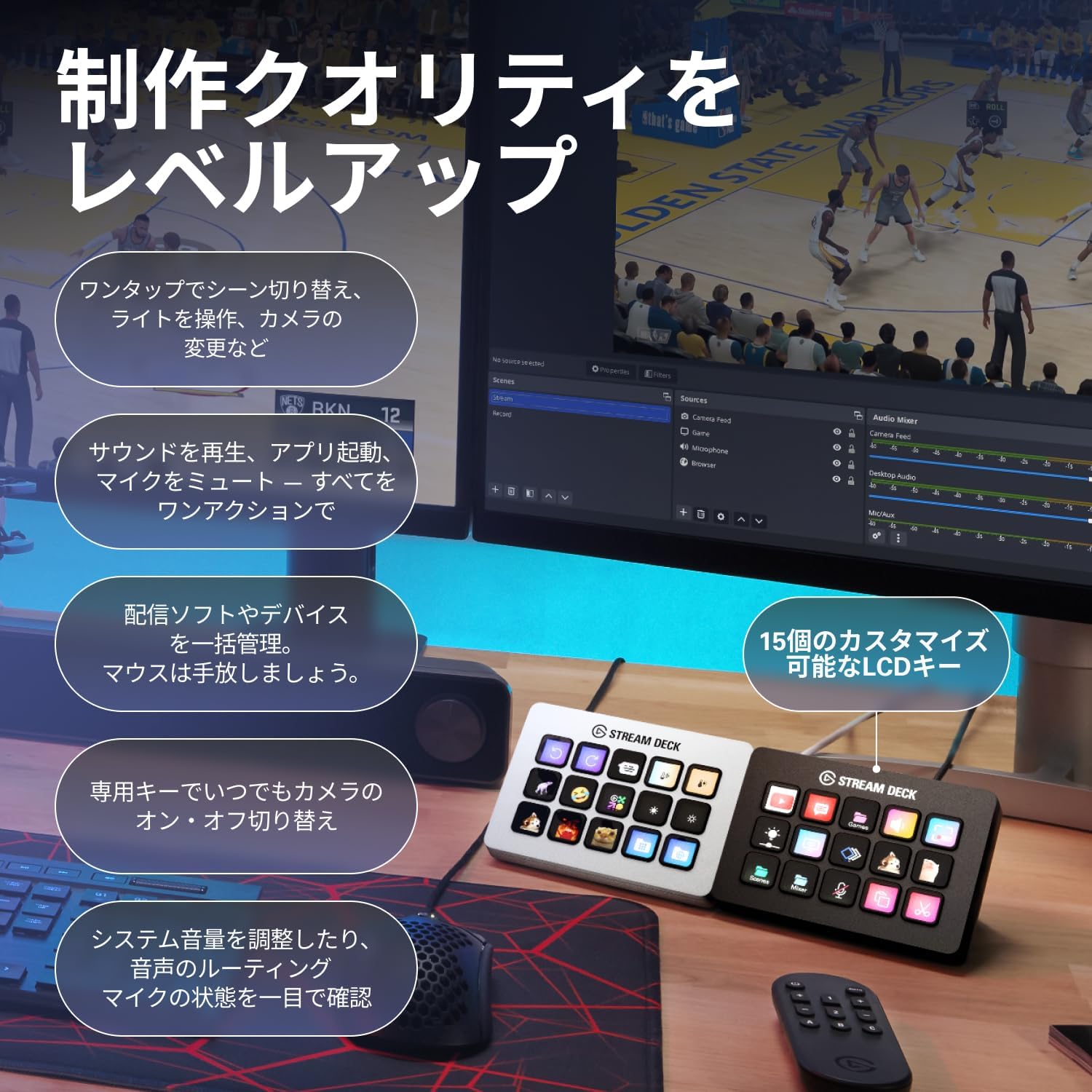 Detalle de Elgato Stream Deck MK.2 ホワイト 15キー LCD搭載 配信・制作向けコントローラー