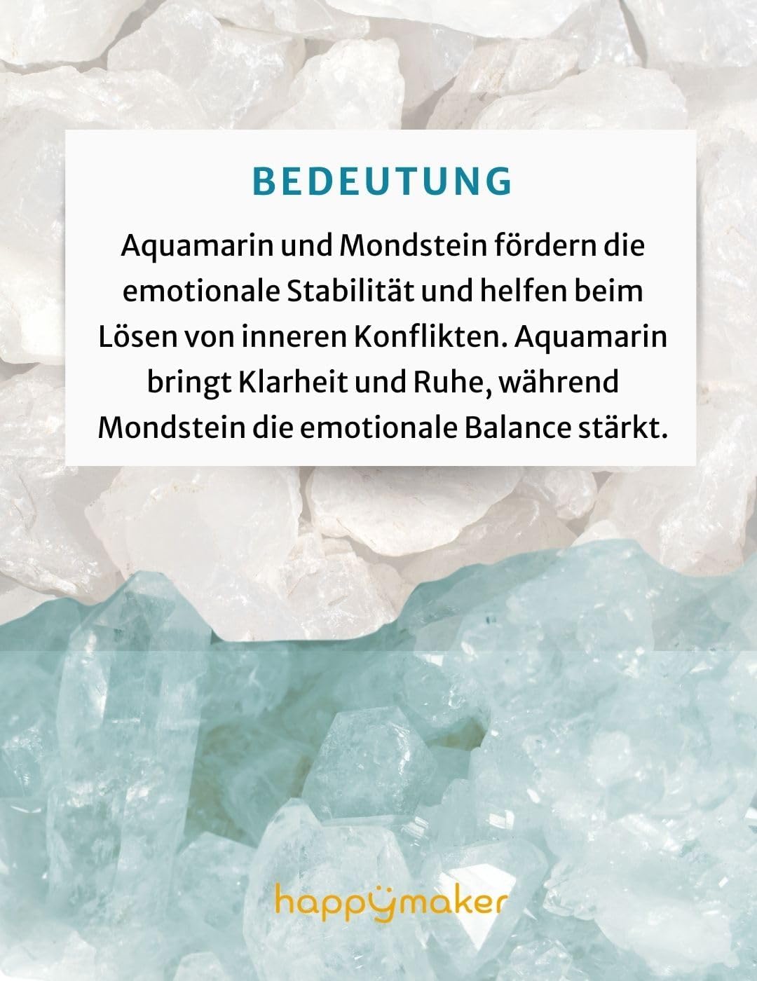 Thumbnail 2 de happymaker Edelstein Ketten: Heilstein Kette Damen mit Aquamarin & Mondstein, 70 cm verstellbar