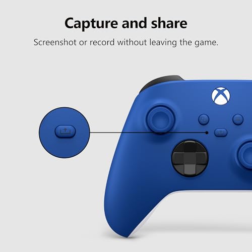 Detalle de Xbox Wireless Gaming Controller, Shock Blue — Modernized design with textured grips and versatile connectivity