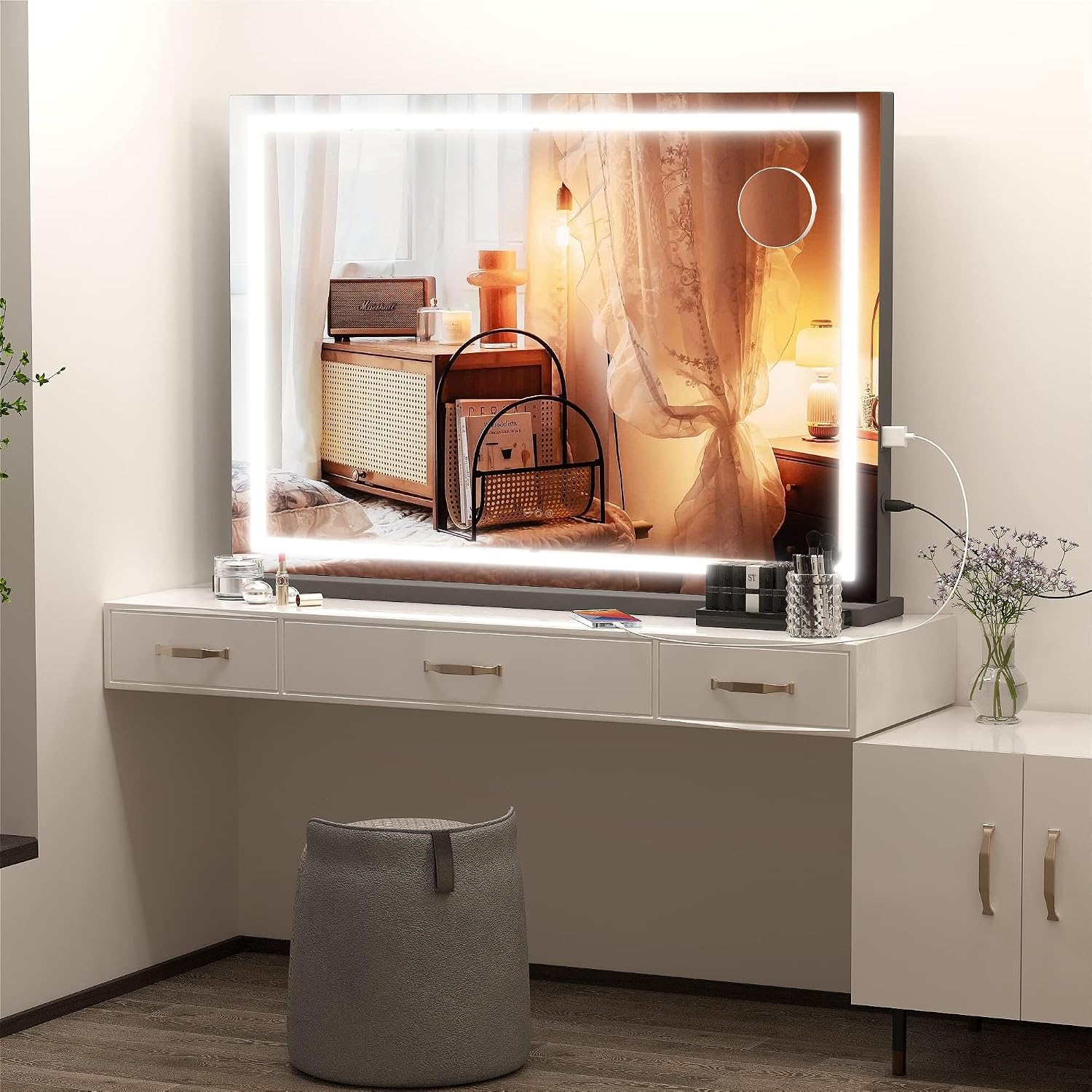 Thumbnail 5 de Hasipu Kosmetikspiegel mit Lichtern – 80 × 55 cm, LED-Beleuchtung, dimmbare Modi, Touchscreen