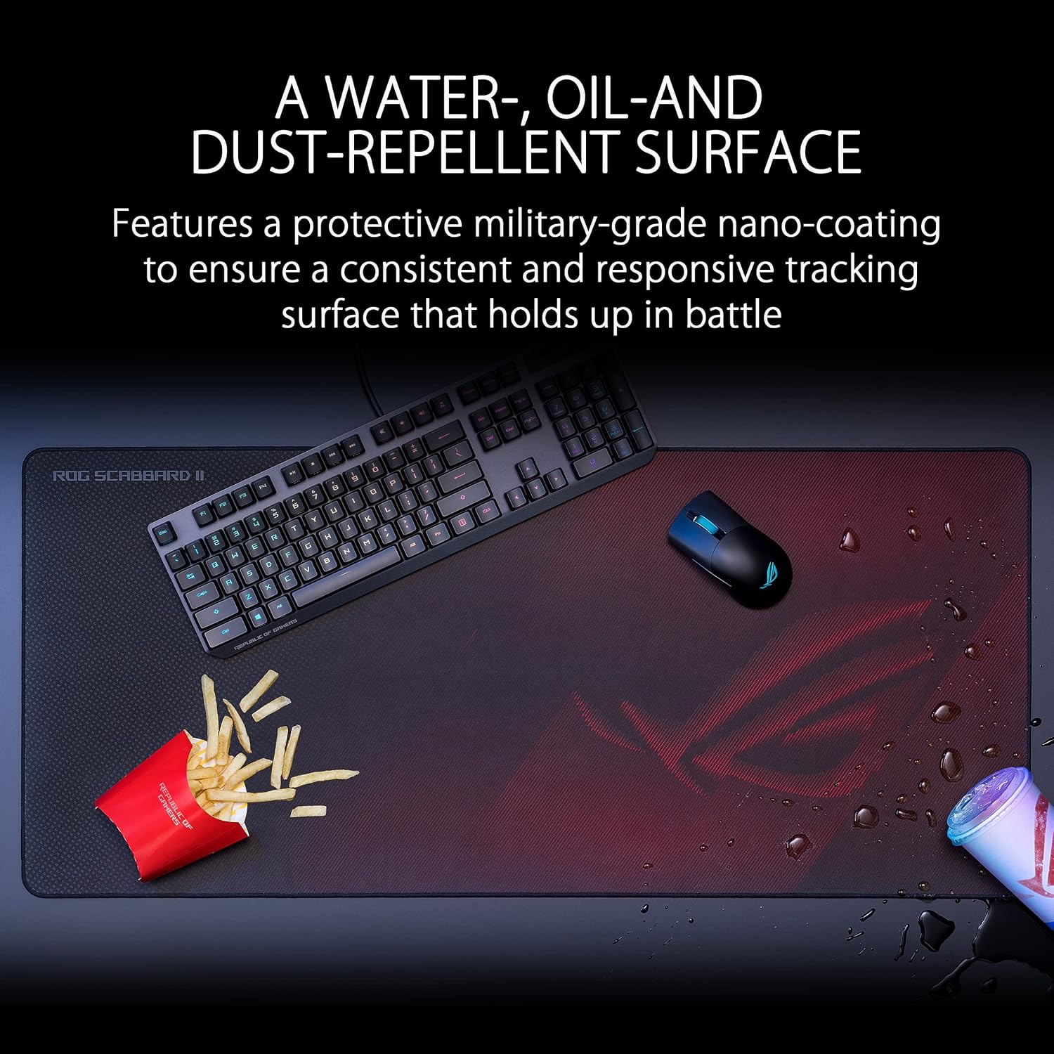 Detalle 2 de ASUS ROG Scabbard II Extended 35.4" Mouse Pad 🖱