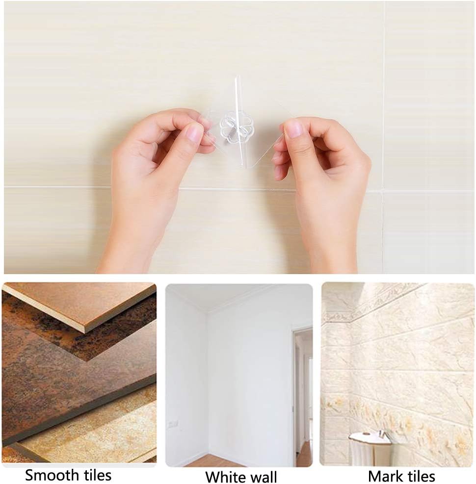 Thumbnail 3 de Lamondre 30pcs Sticky Hooks: transparent self-adhesive wall hooks for kitchen and bathroom