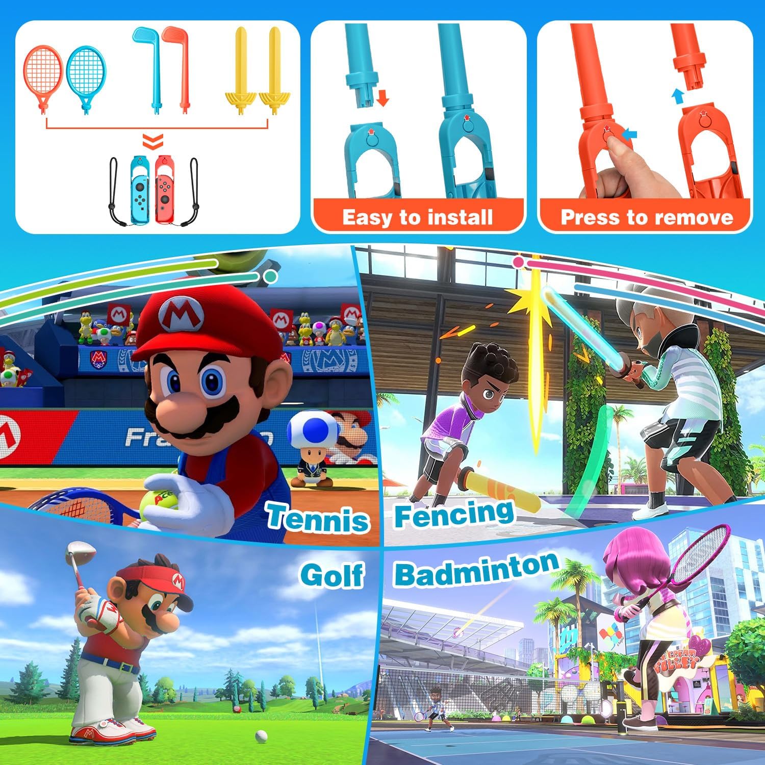 Thumbnail 3 de 16-in-1 Switch Sports Accessories Kit