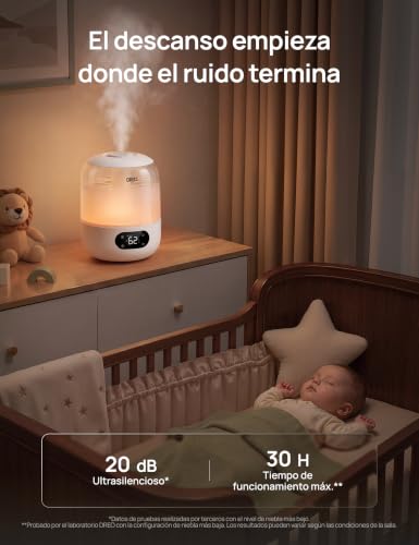 Thumbnail 3 de DREO Silencioso Humidificador para Bebés 3L con Sensor de Humedad – Blanco hielo