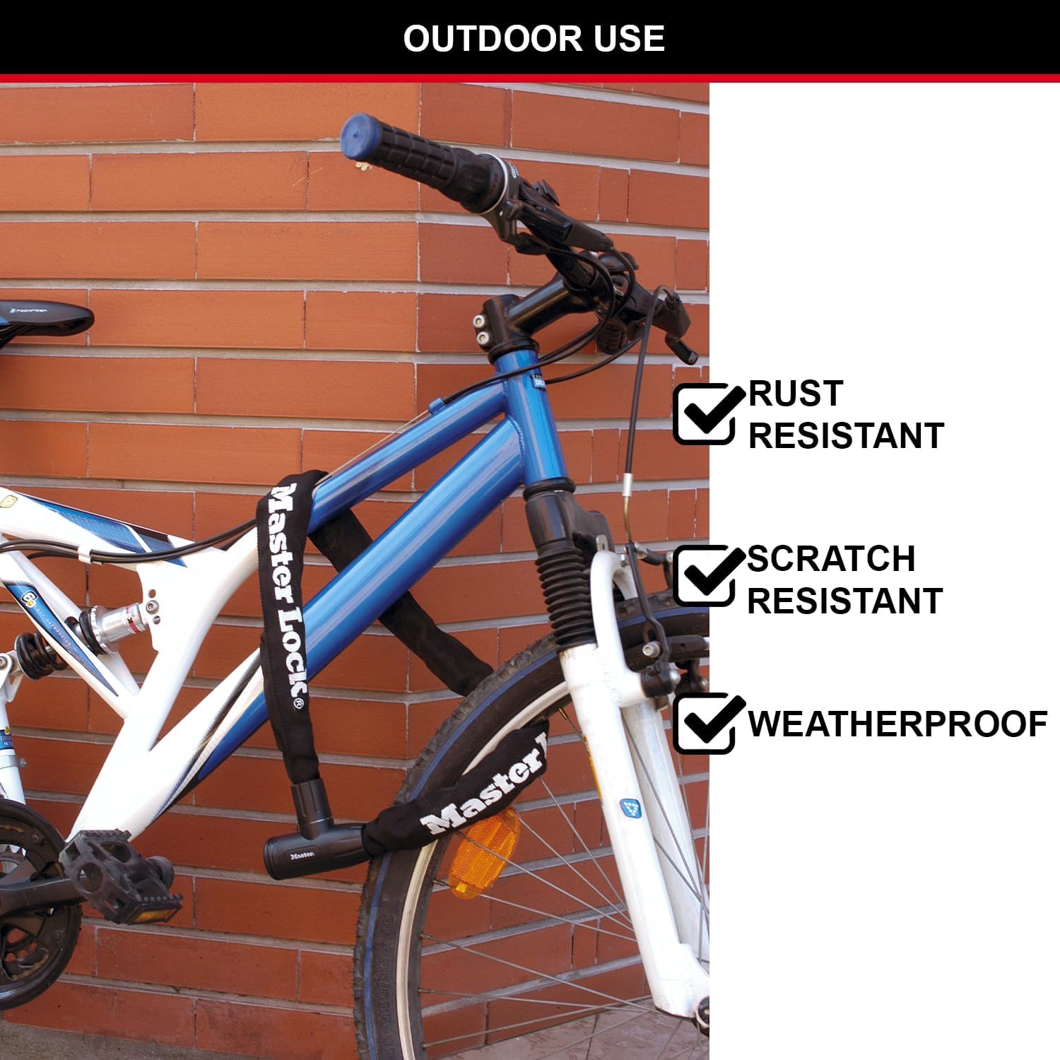 Detalle de MASTER LOCK Chaîne Antivol Vélo 90 cm avec Clé 8391EURDPRO – Sécurité et protection pour vélos, VTT et vélos électriques