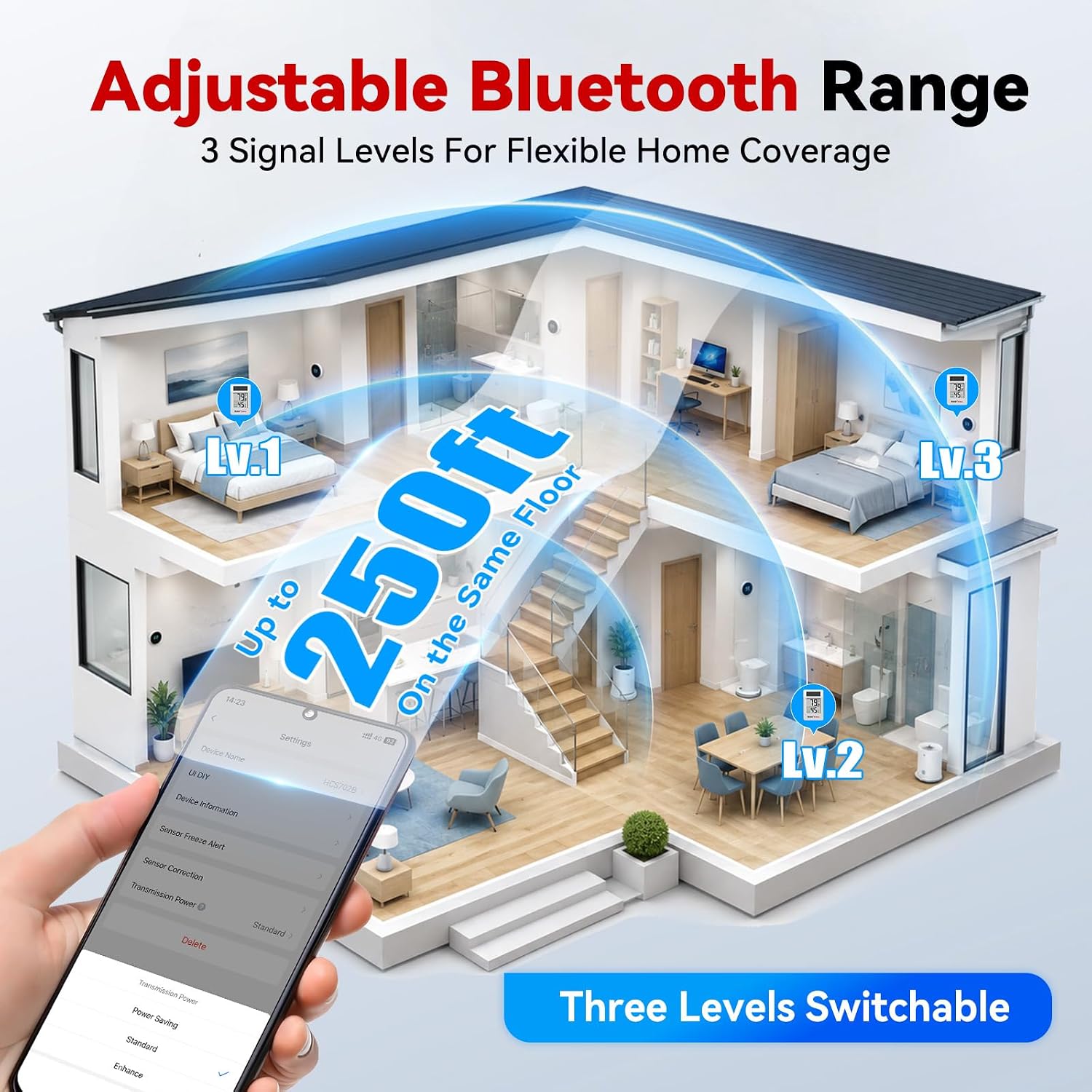 Detalle de Indoor Thermometer and Humidity Meter with Bluetooth