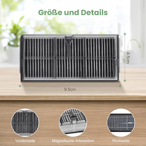 Detalle de 6 Stück HEPA Filter Zubehör für Dreame L10s Ultra Gen2/Gen3, X40/X30 Ultra – kompatibles Ersatzset von Bisenkud