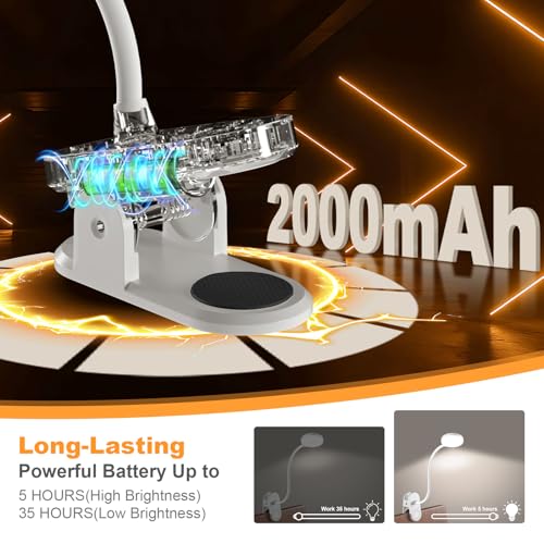 Detalle 2 de ZAPLIT 61 LED Lámpara de Lectura con Pinza: 3 Temperaturas, 10 Niveles y Batería de 2000 mAh
