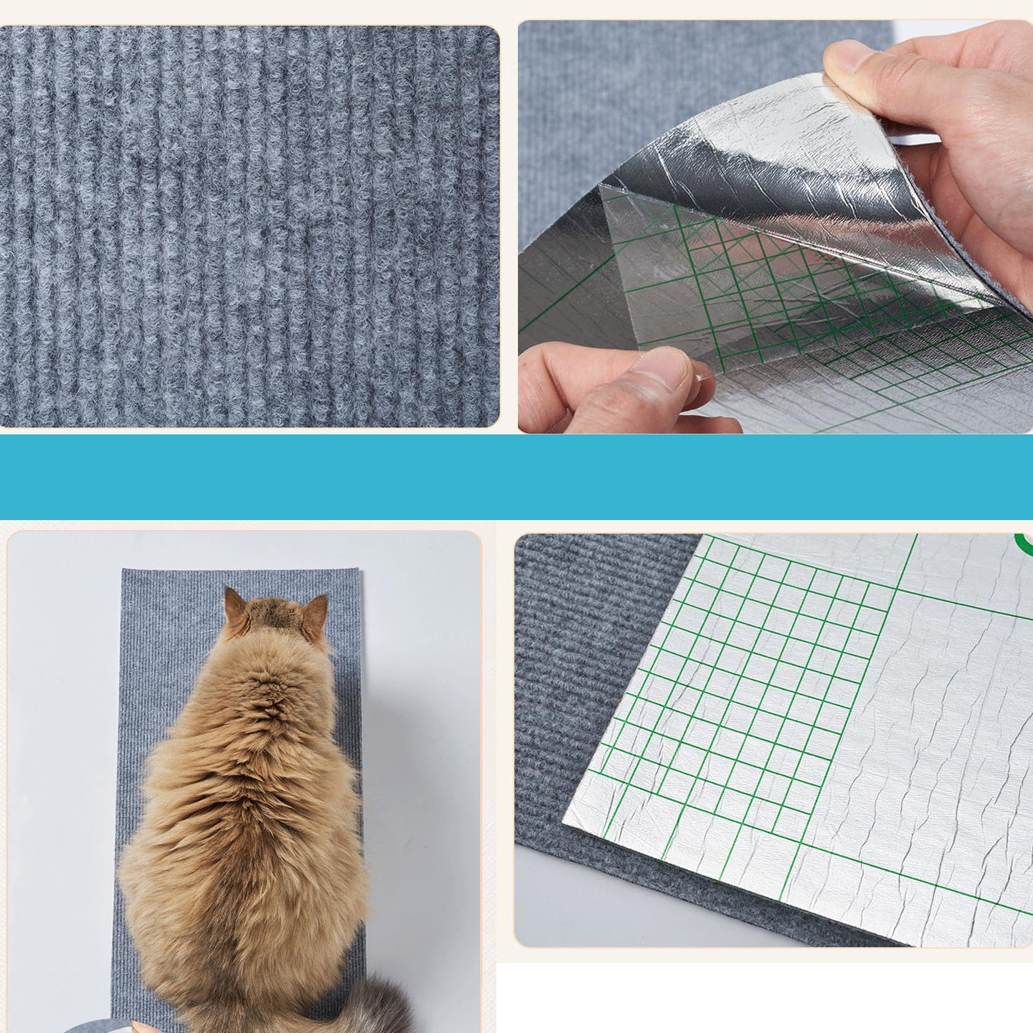Detalle de Katzen Kratzmatte Selbstklebend XXL 200Ă40 cm đŸ