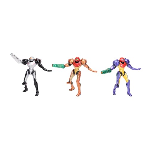 Detalle de Nintendo Metroid Prime Samus-Figurine 3er-Pack – Sammler-Set mit Varia-, Phazon- und Gravity-Suit