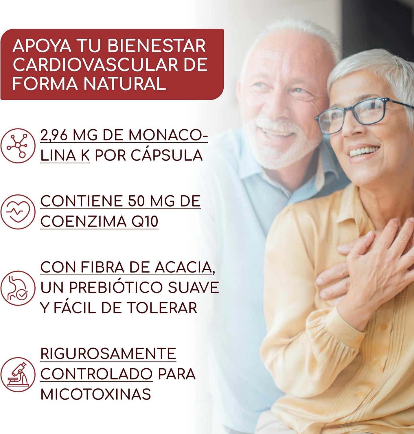 Detalle 2 de Levadura de arroz rojo con Q10 120 cápsulas