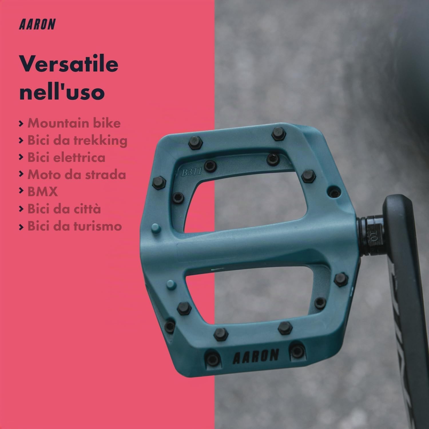 Thumbnail 2 de AARON Dirt MTB Pedali in fibra di nylon ultraleggeri con cuscinetto sigillato: leggerezza, grip e versatilità per dirt e e-bike
