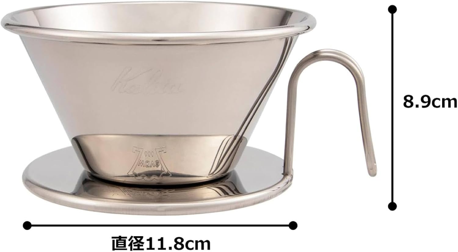Detalle 2 de カリタ ウェーブシリーズ WDS-185 ステンレス製コーヒードリッパー 2〜4人用