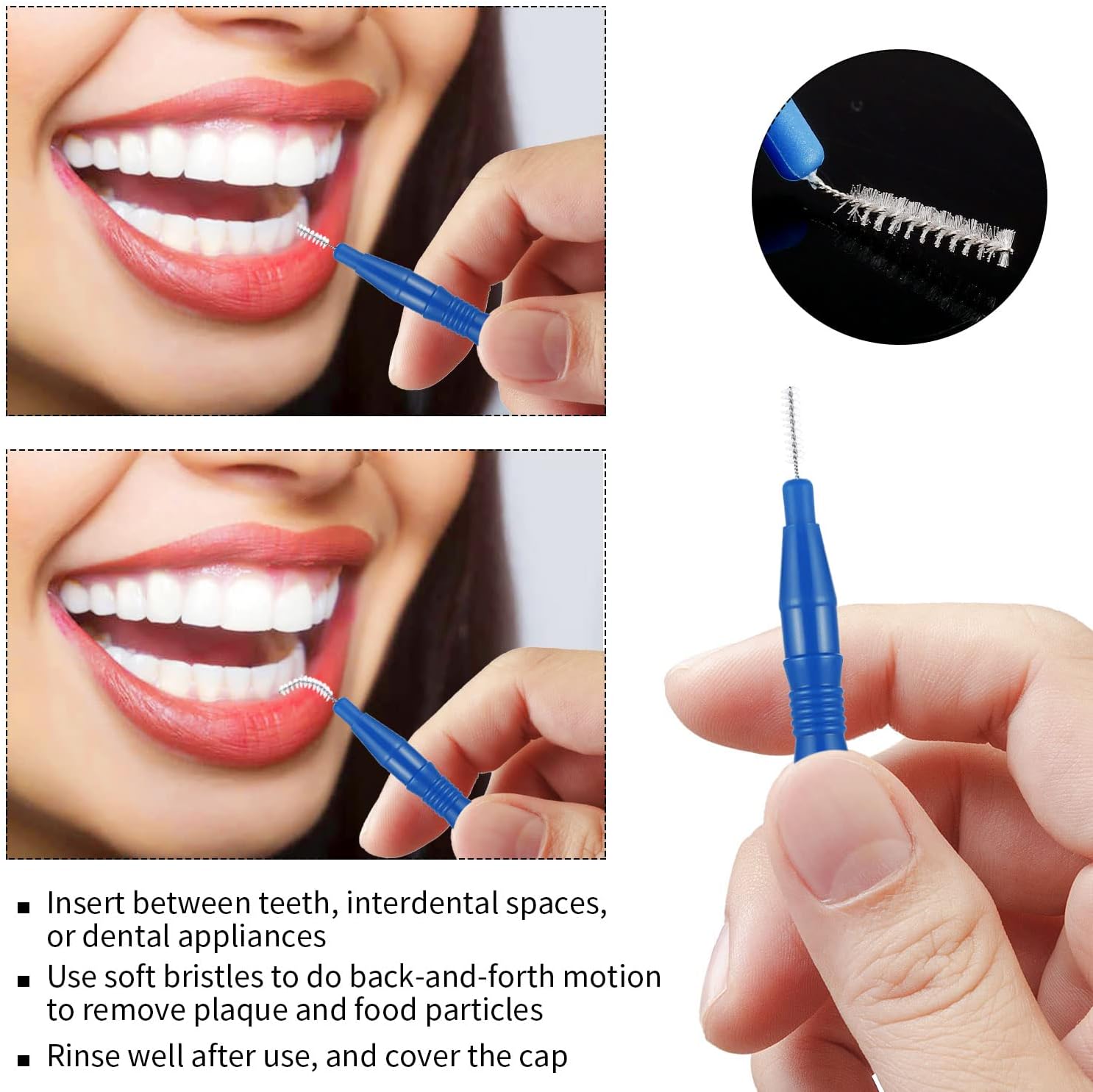 Detalle 2 de 80 Pcs Interdental Brushes 4 Colours