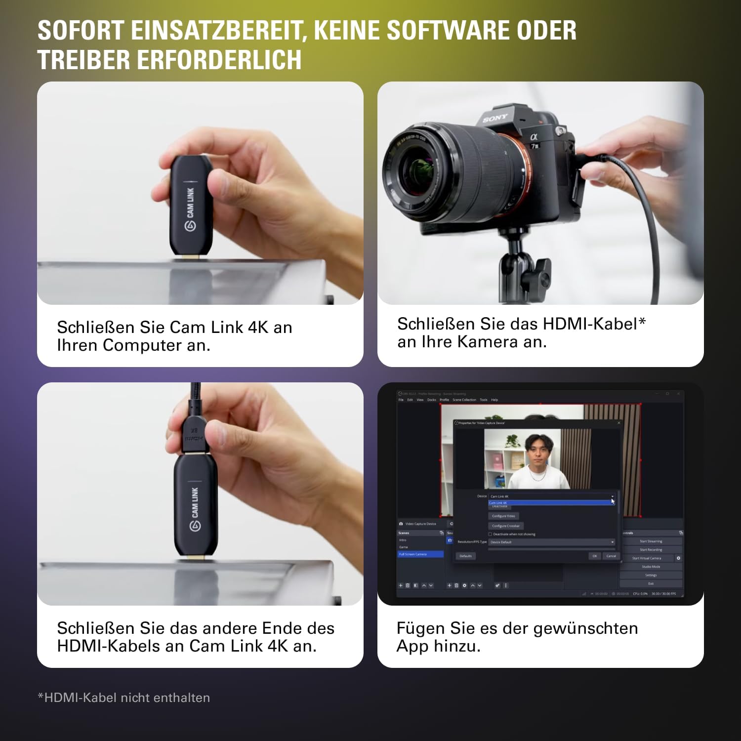Thumbnail 5 de Elgato Cam Link 4K – externe Capture Card für DSLR, Camcorder und iPhone als Webcam