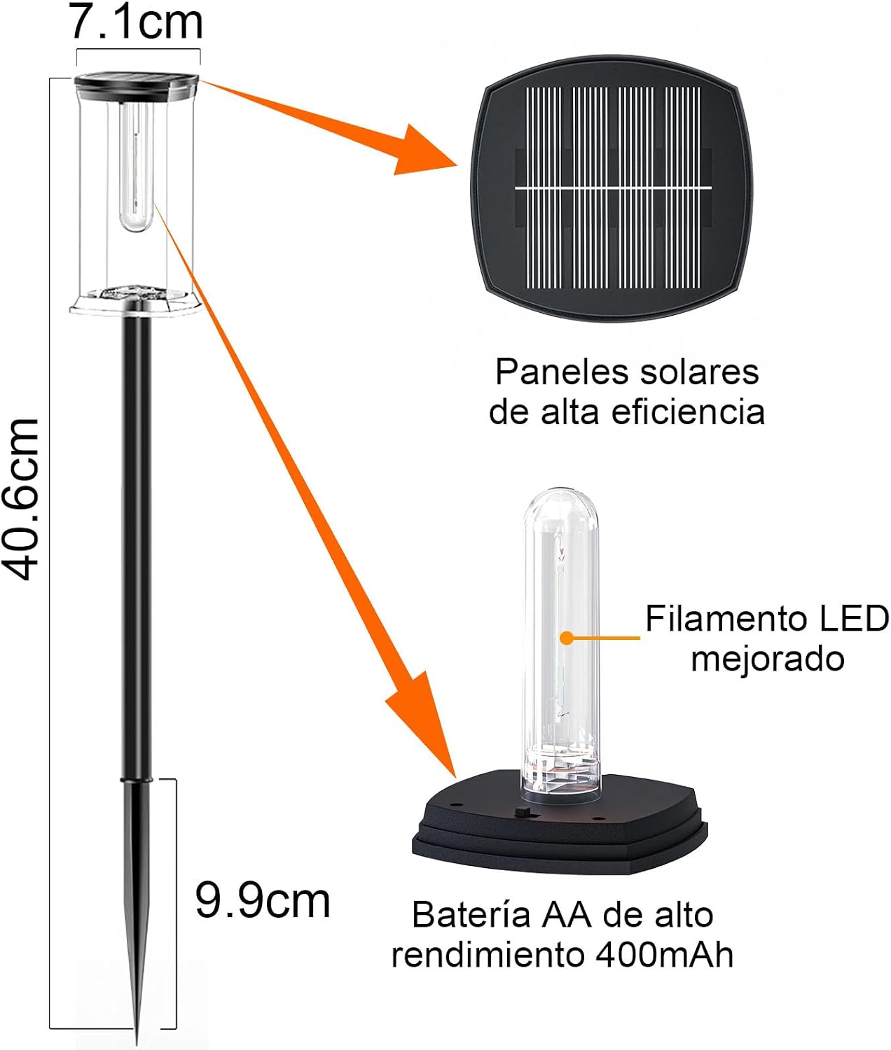 Thumbnail 6 de SOLARBABY - 12 Luci Solari da Giardino Esterno LED Bianco Freddo, IP65, Accensione Automatica