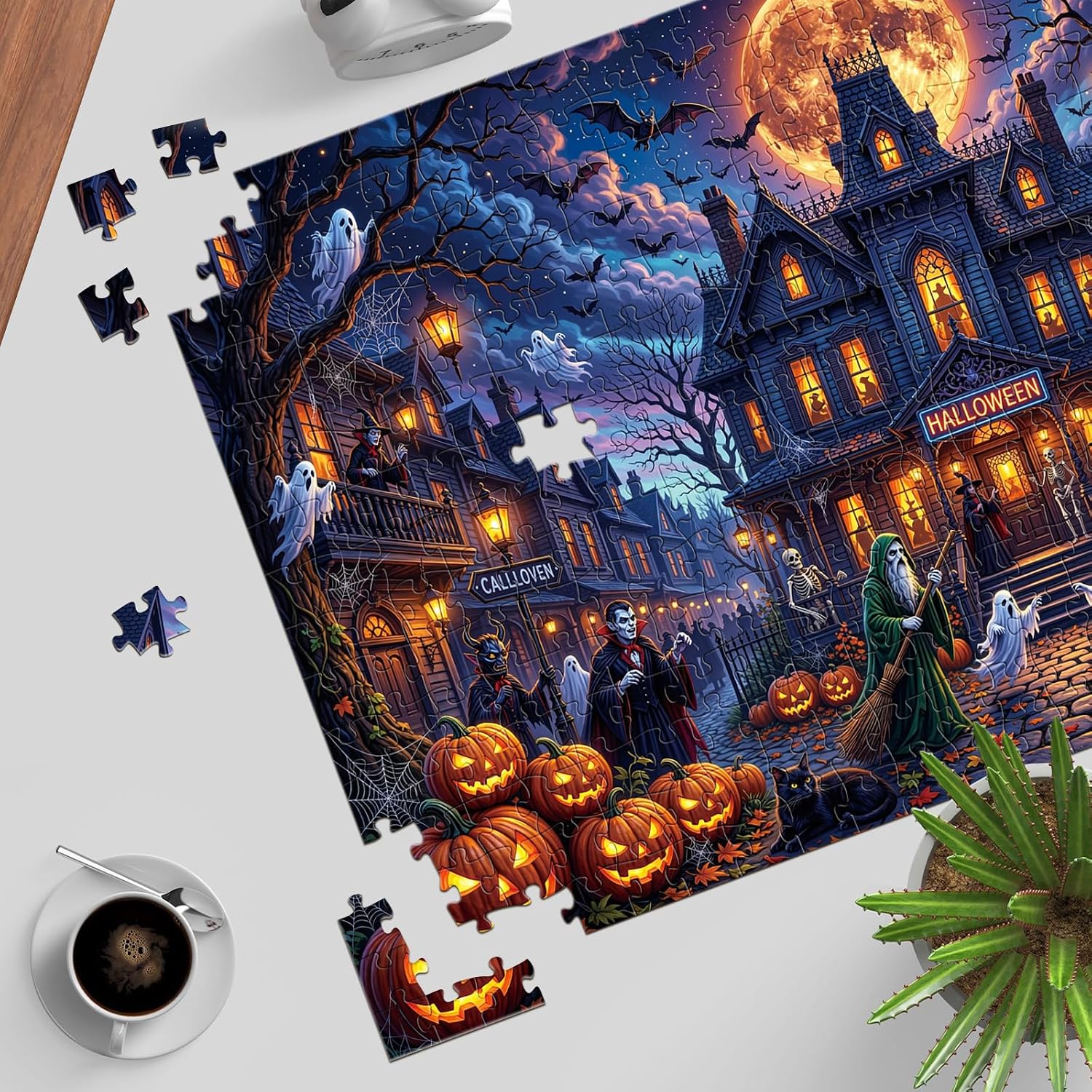 Detalle de TangMosaic Halloween jigsaw puzzle, 1,000 pieces