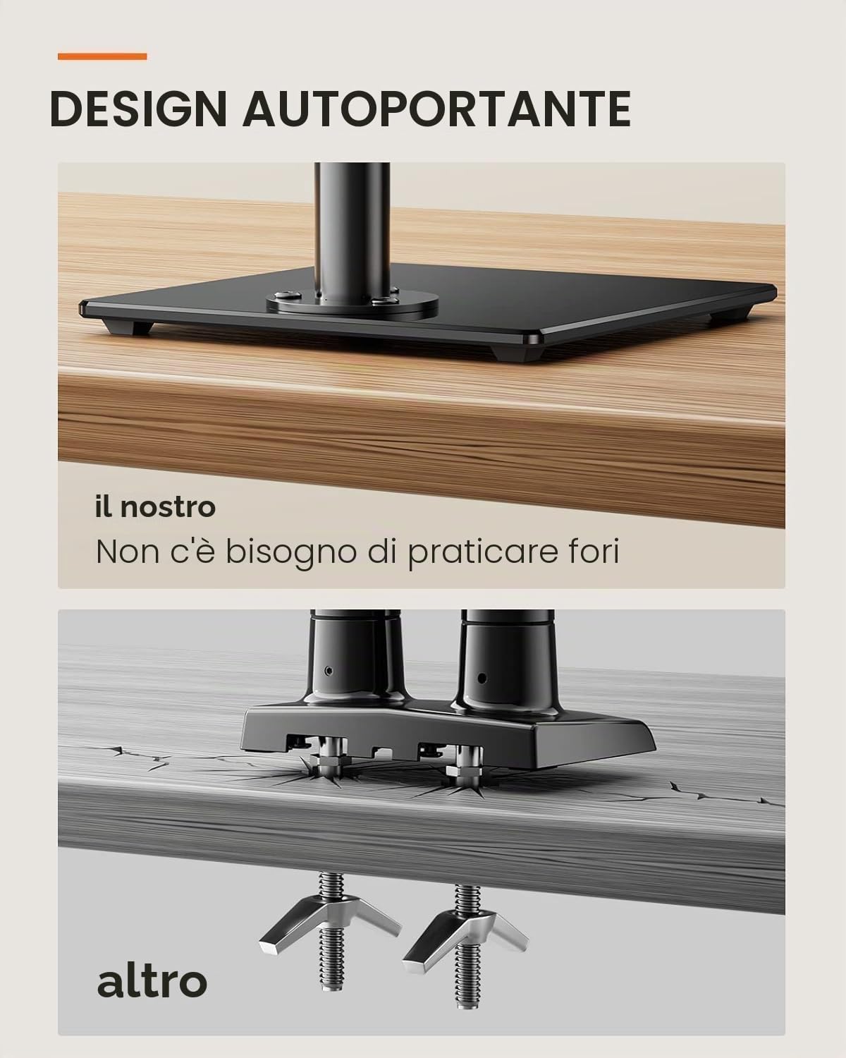 Detalle 1 de ErGear Supporto per monitor 13–32" regolabile, VESA 75/100