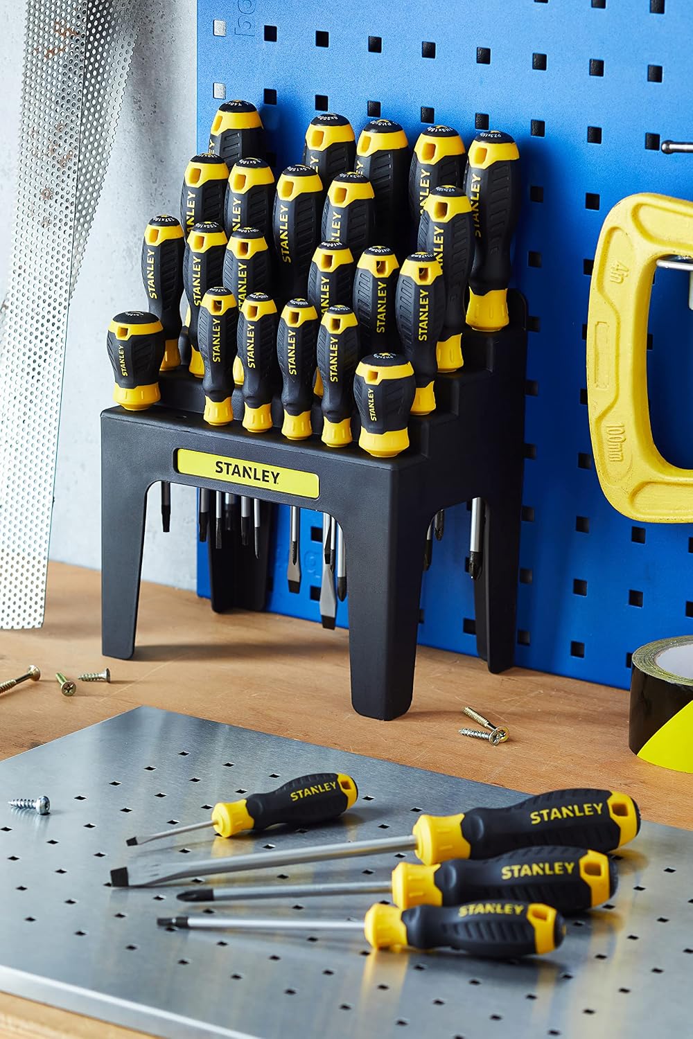 Detalle 2 de COOCHEER 062142 Screwdriver Set, 26-Piece with Rack, Soft Grip and Swivel Head
