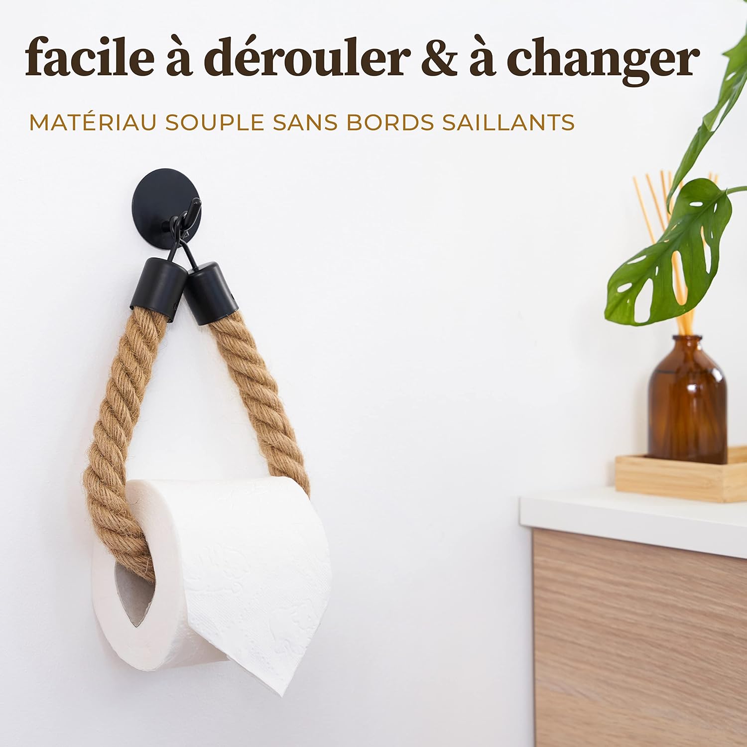 Thumbnail 6 de HENNEZ Porte Papier Toilette mural noir 🧻