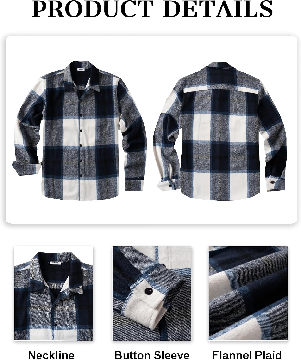 Thumbnail 4 de COOFANDY Chemise flanelle manches longues