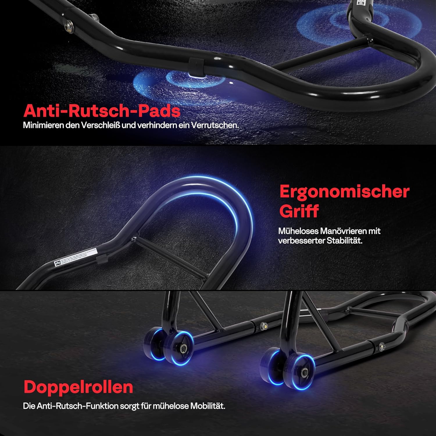 Detalle de SPECSTAR Strapazierfähige Motorrad-Hinterrad-Hebebühne Universal Sport Bike Schwinge Spule Ständer-Combo für Suzuki Yamaha Honda Kawasaki