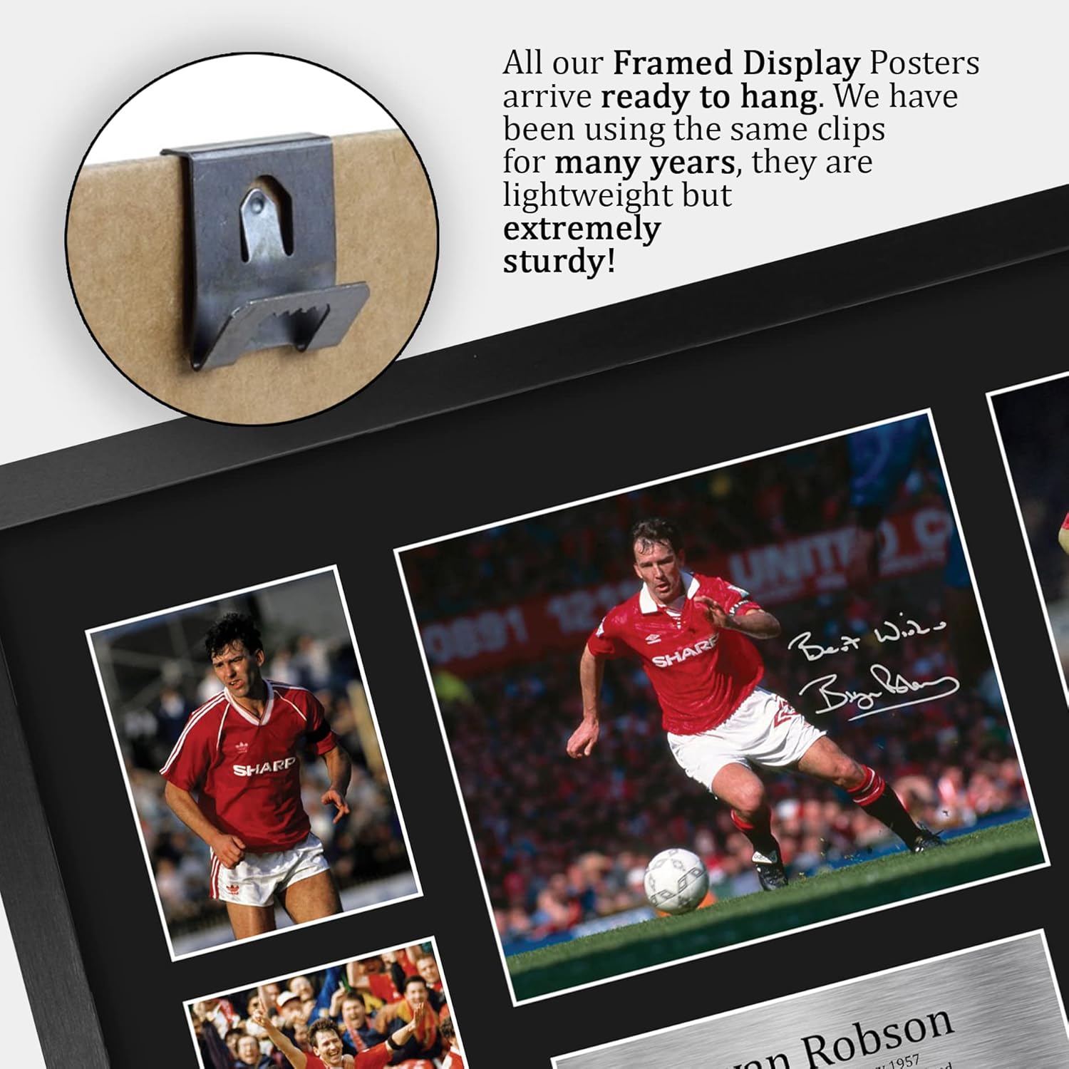 Thumbnail 4 de HWC Trading FR A3 Bryan Robson framed autograph picture (printed signed photo) for football fans