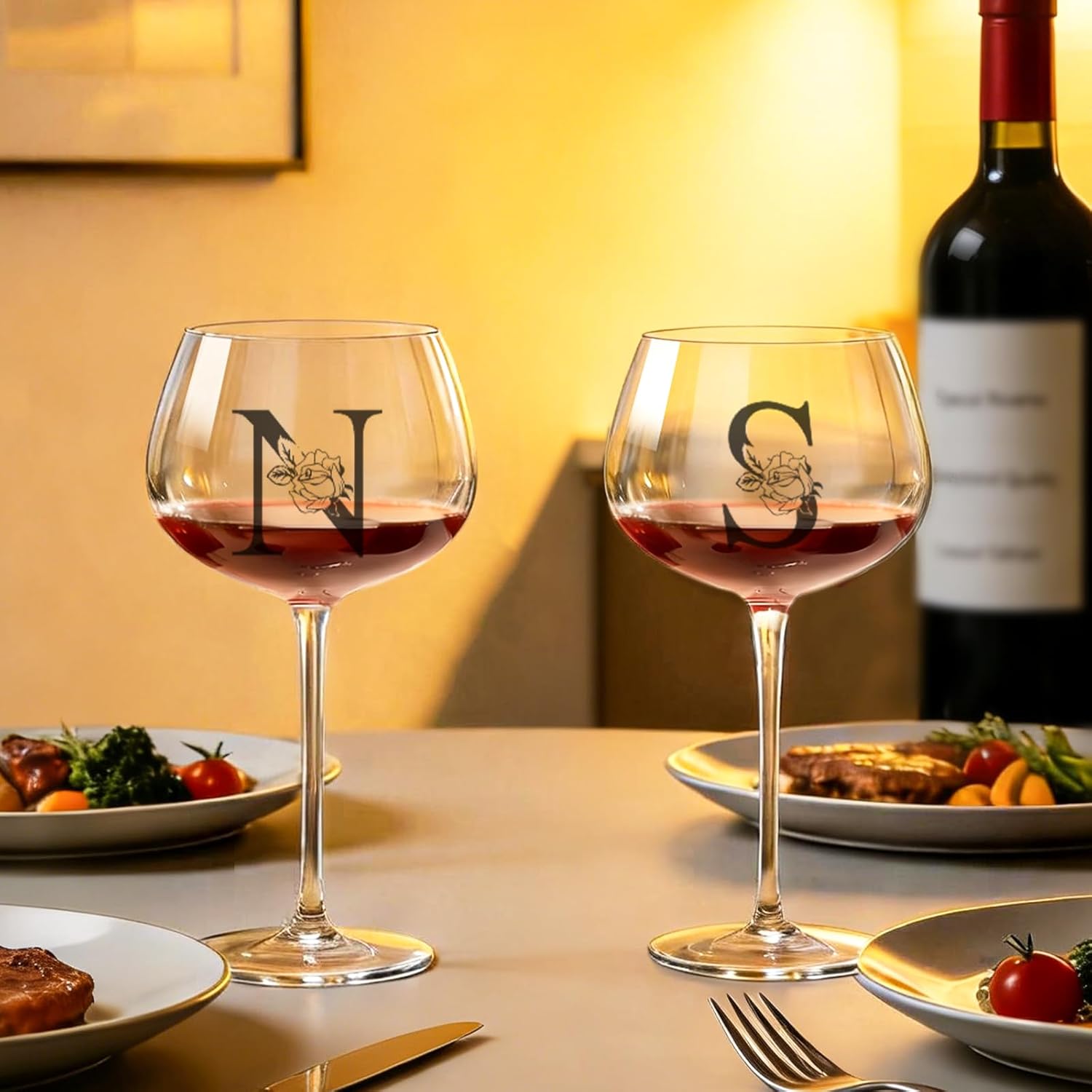 Thumbnail 5 de Personalized Wine Glass Letter N 🍷